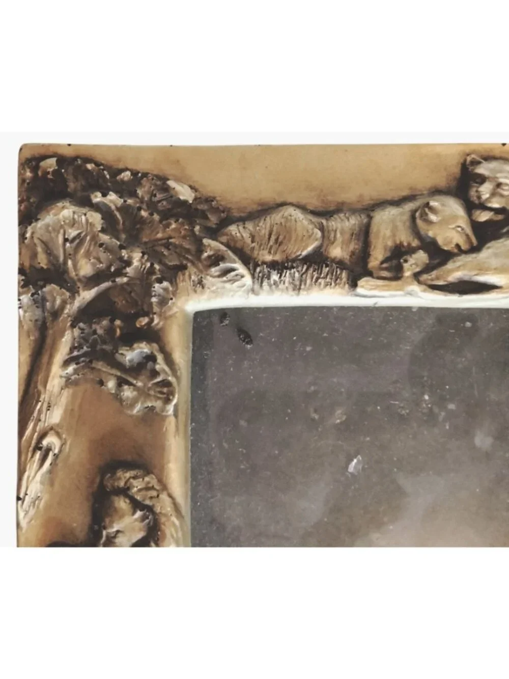 Pier1 Photo Frame Golden Safari Lions Embossed